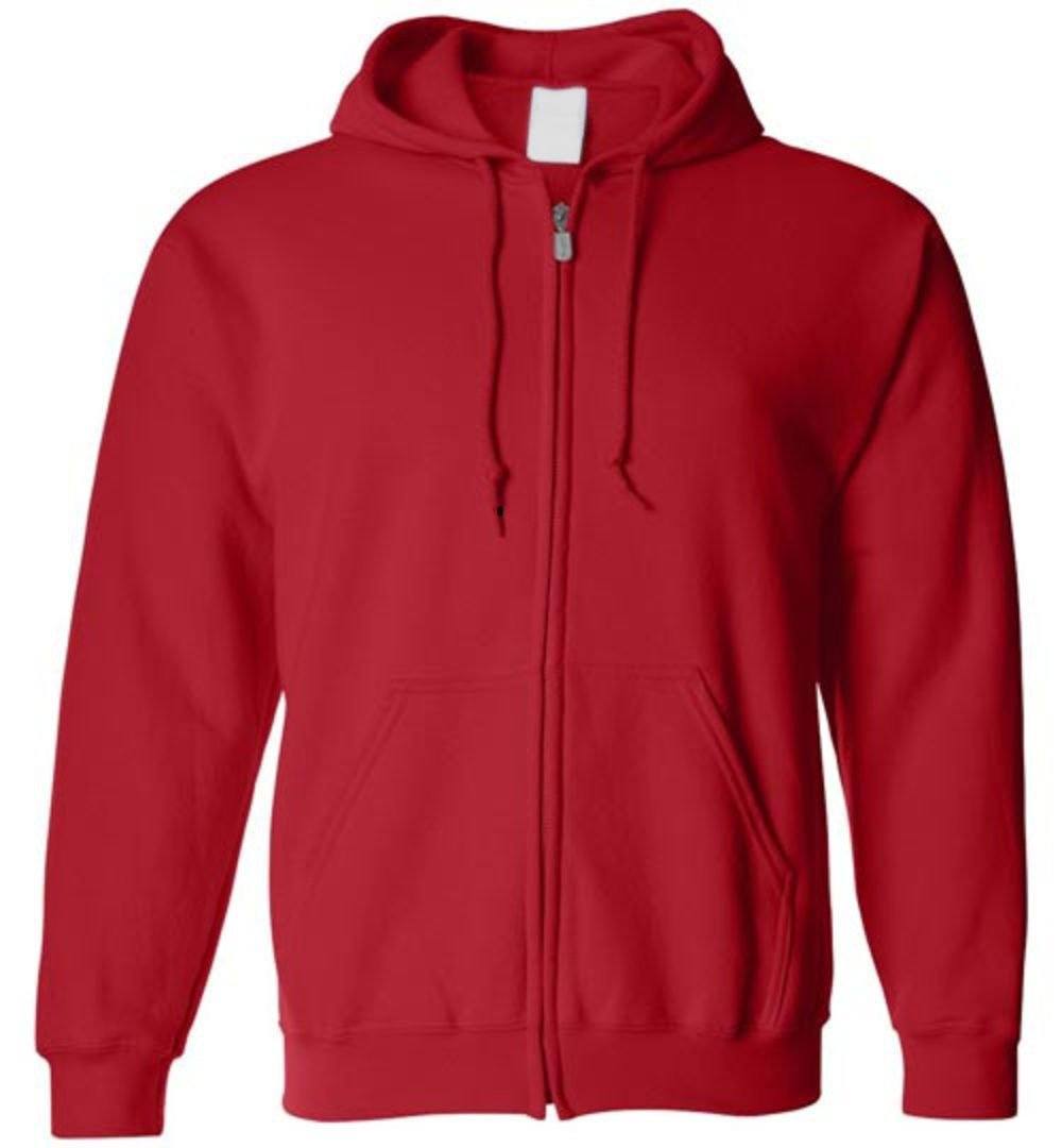 front mockup ZIP HOODIE Heyjude Shoppe Red S 