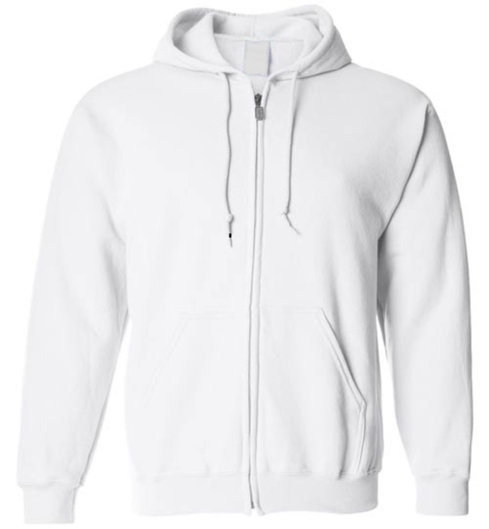front mockup ZIP HOODIE Heyjude Shoppe White S 