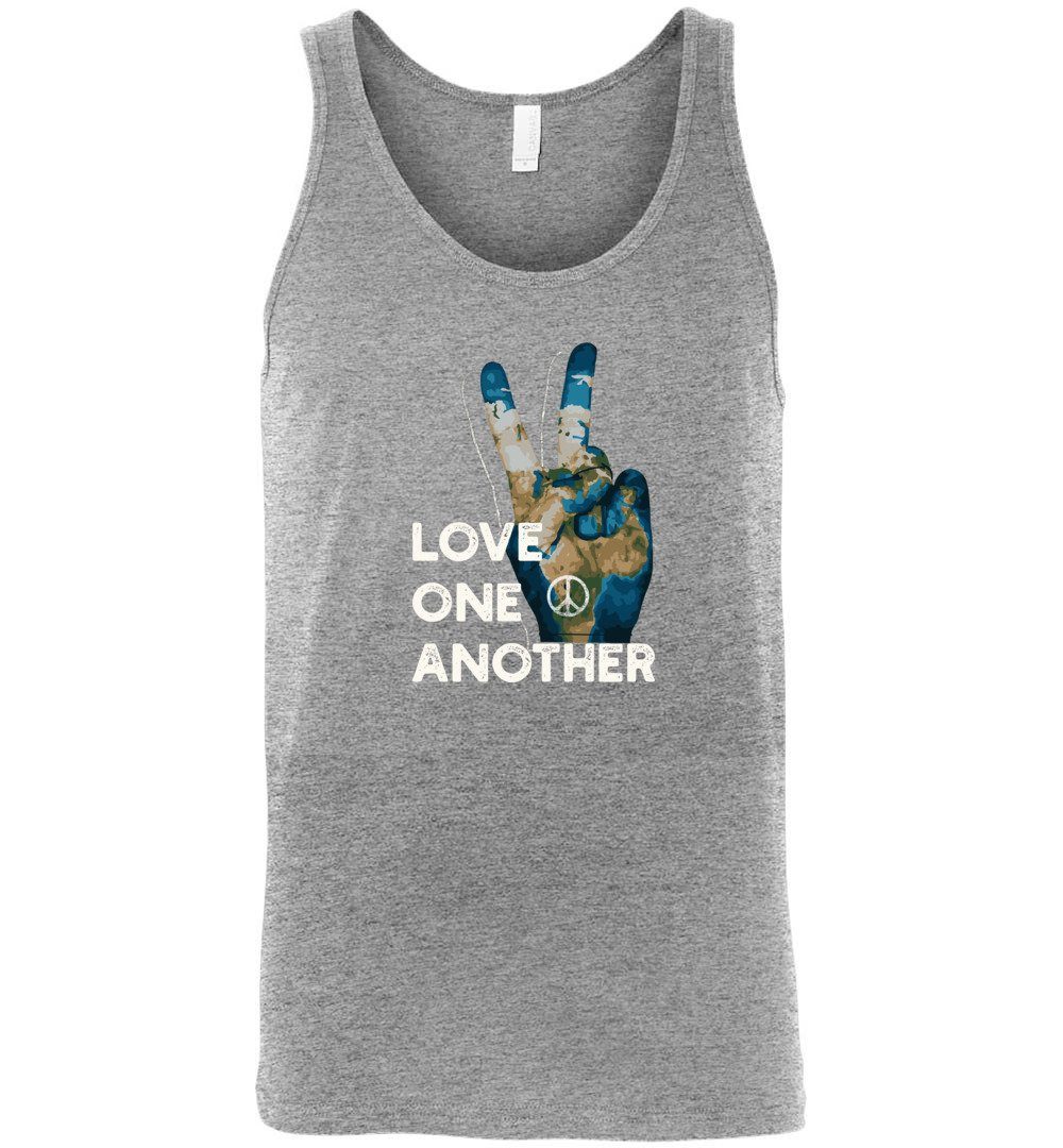 Love One Another - Peace Sign Tank Heyjude Shoppe Men's/unisex tank Athletic Heather S