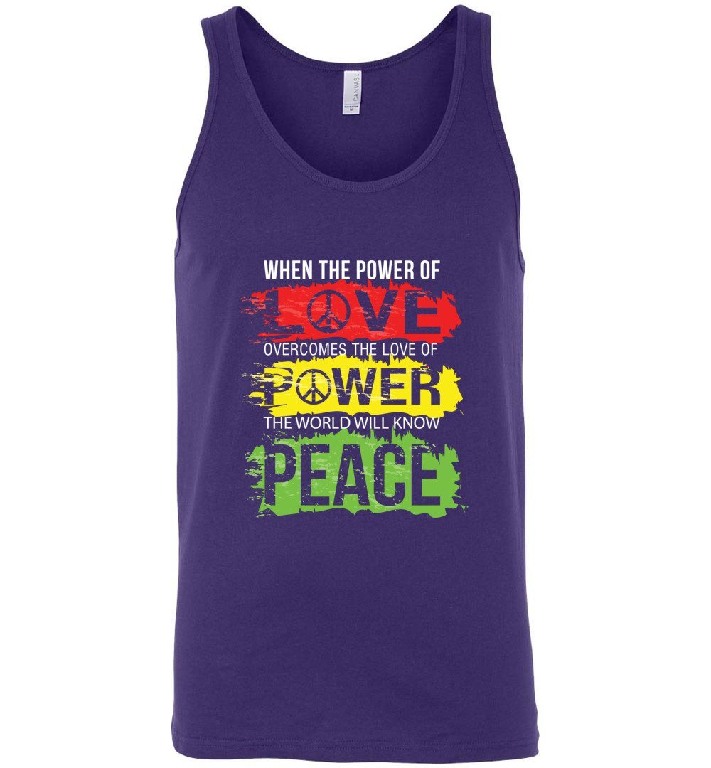 The World Will Know Peace Tank Heyjude Shoppe Men's/unisex tank Team Purple S