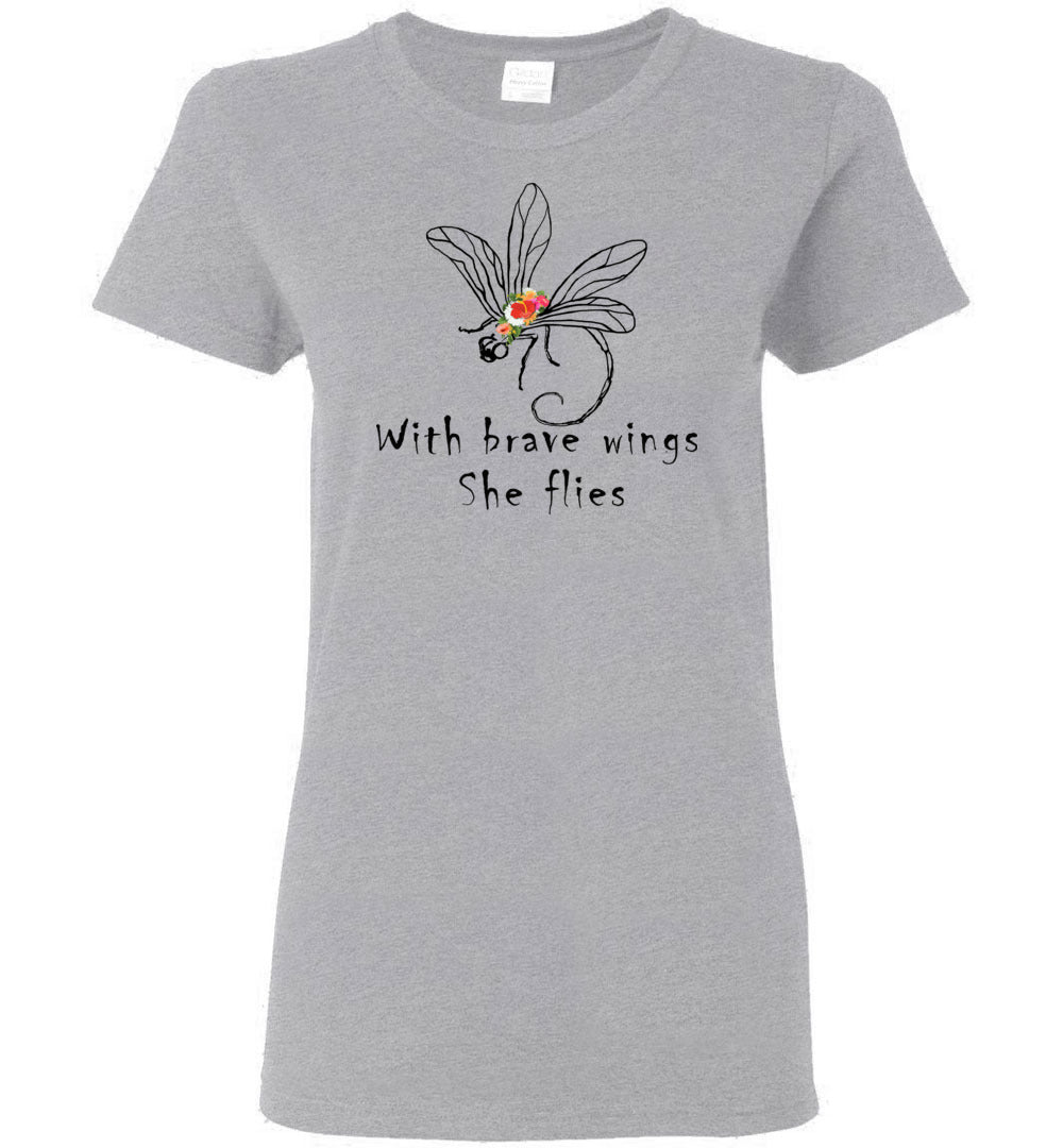 Dragonfly - With Brave Wings She Flies Short-Sleeve T-Shirt