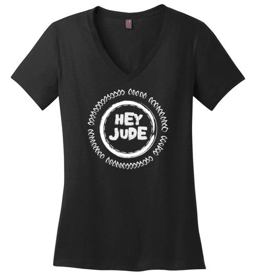 Hey Jude - Heyjude VNeck Tee Heyjude Shoppe Black S 