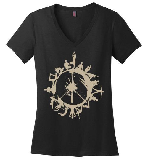 Yoga With Peace Vneck Tee Heyjude Shoppe Black S 