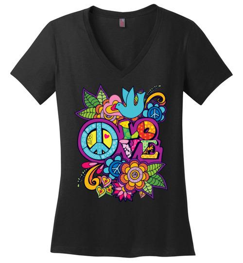 Peace Love Vneck Heyjude Shoppe Black XS 