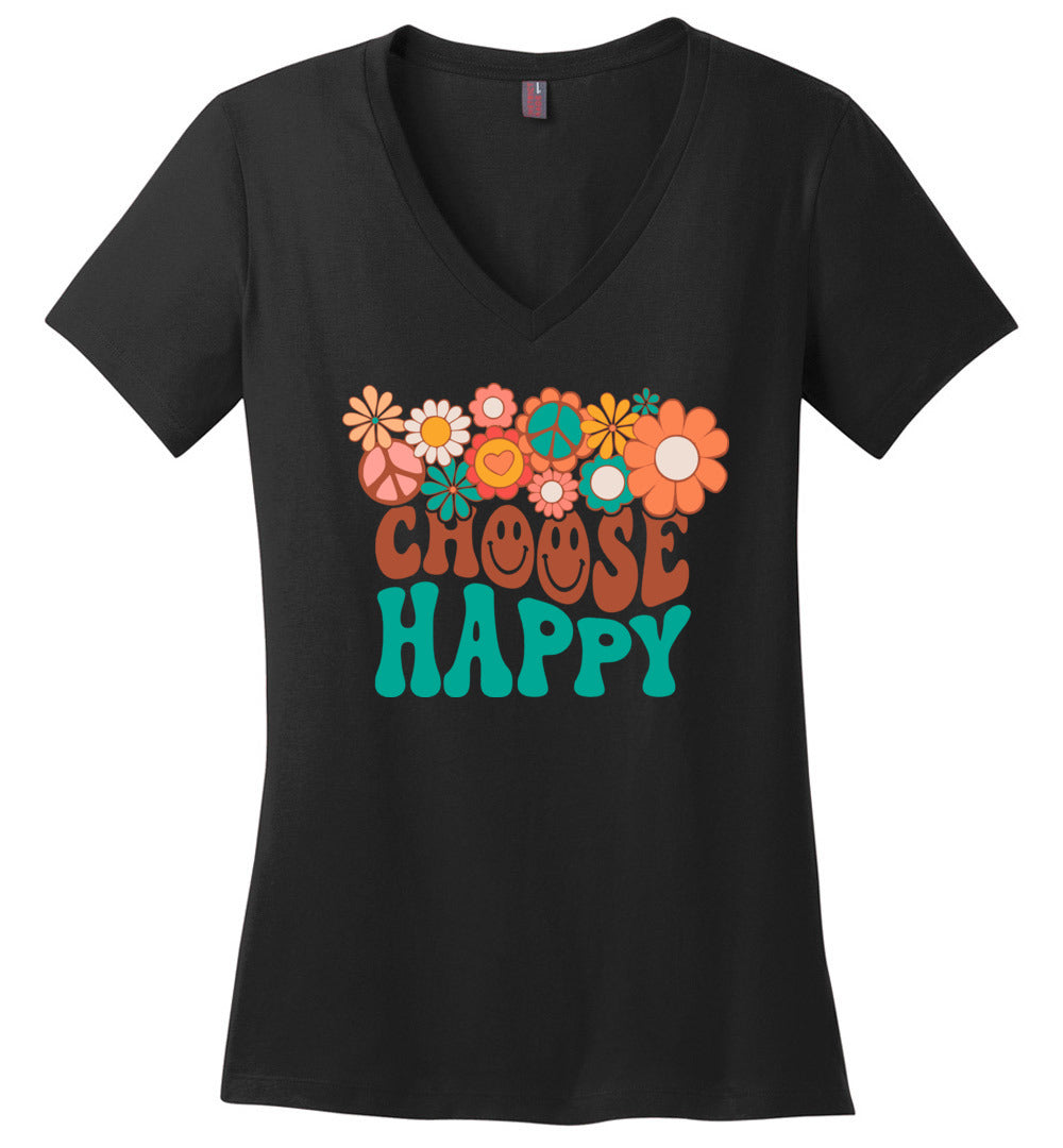 Choose Happy V-neck