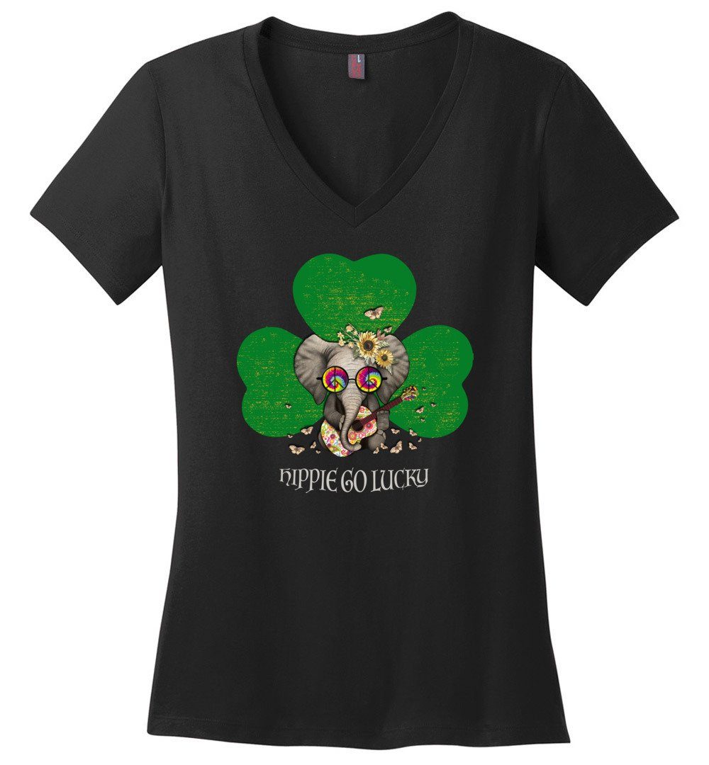 Hippie Elephant - Hippie Go Lucky Vneck Heyjude Shoppe Black XS 
