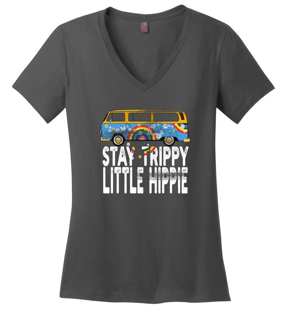 Tay Trippy Little Hippie - Women's Vneck Heyjude Shoppe Charcoal XS 