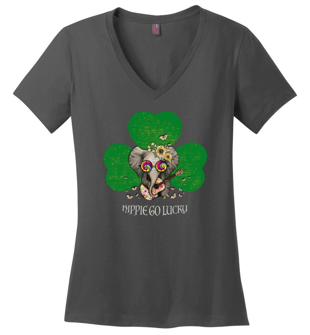 Hippie Elephant - Hippie Go Lucky Vneck Heyjude Shoppe Charcoal XS 