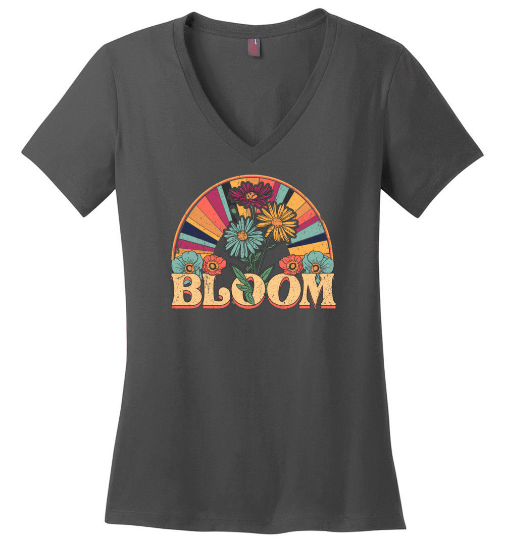 Bloom Flowers Retro V-necks