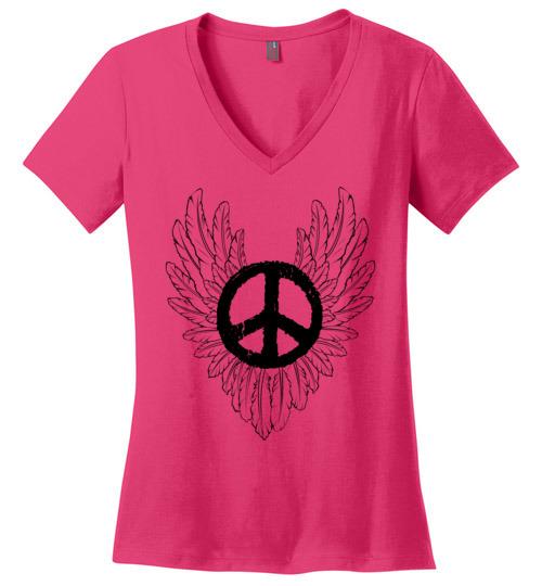 Peace Sign Wings Heyjude Shoppe Dark Fuchsia S 