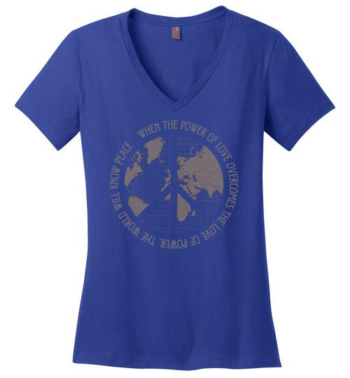 Peace Sign - The World Will Know Peace Heyjude Shoppe Deep Royal S 