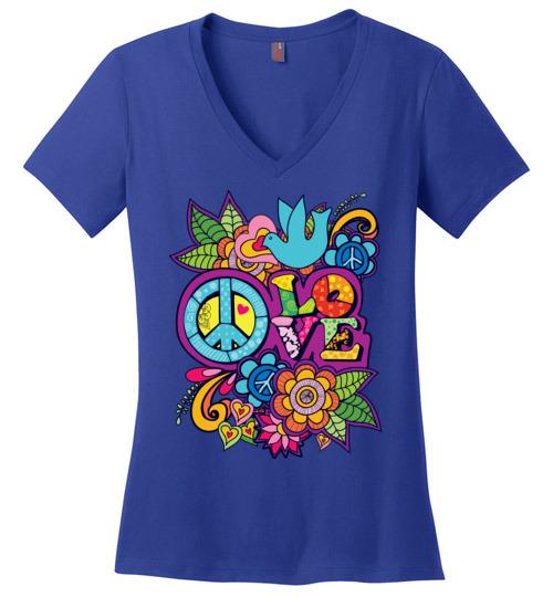 Peace Love Vneck Heyjude Shoppe Royal XS 