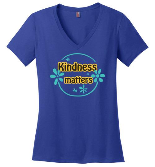 Kindness Matters Vneck Tee Heyjude Shoppe Deep Royal S 