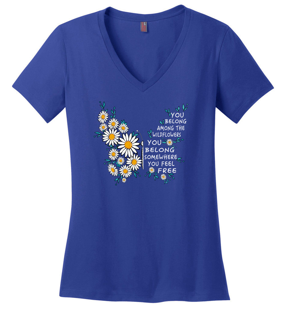 You Belong Among The Wildflowers V-neck