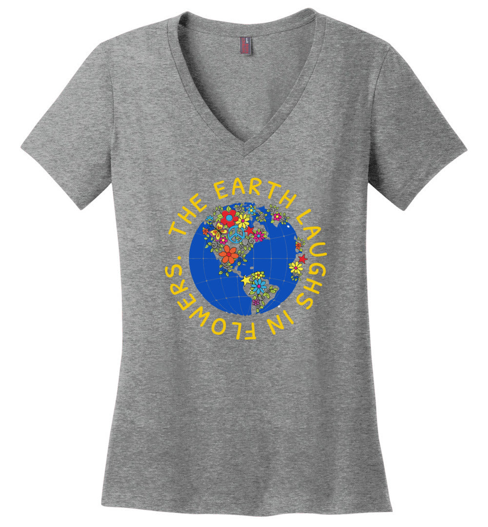 The Earth Laughs In Flowers V-Neck