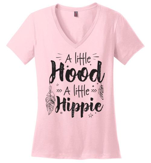 A Little Hood - A Little Hippie VNeck Tee Heyjude Shoppe Light Pink S 