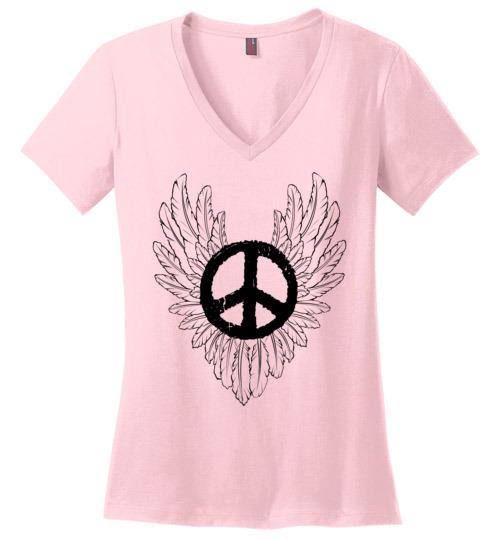 Peace Sign Wings Heyjude Shoppe Light Pink S 