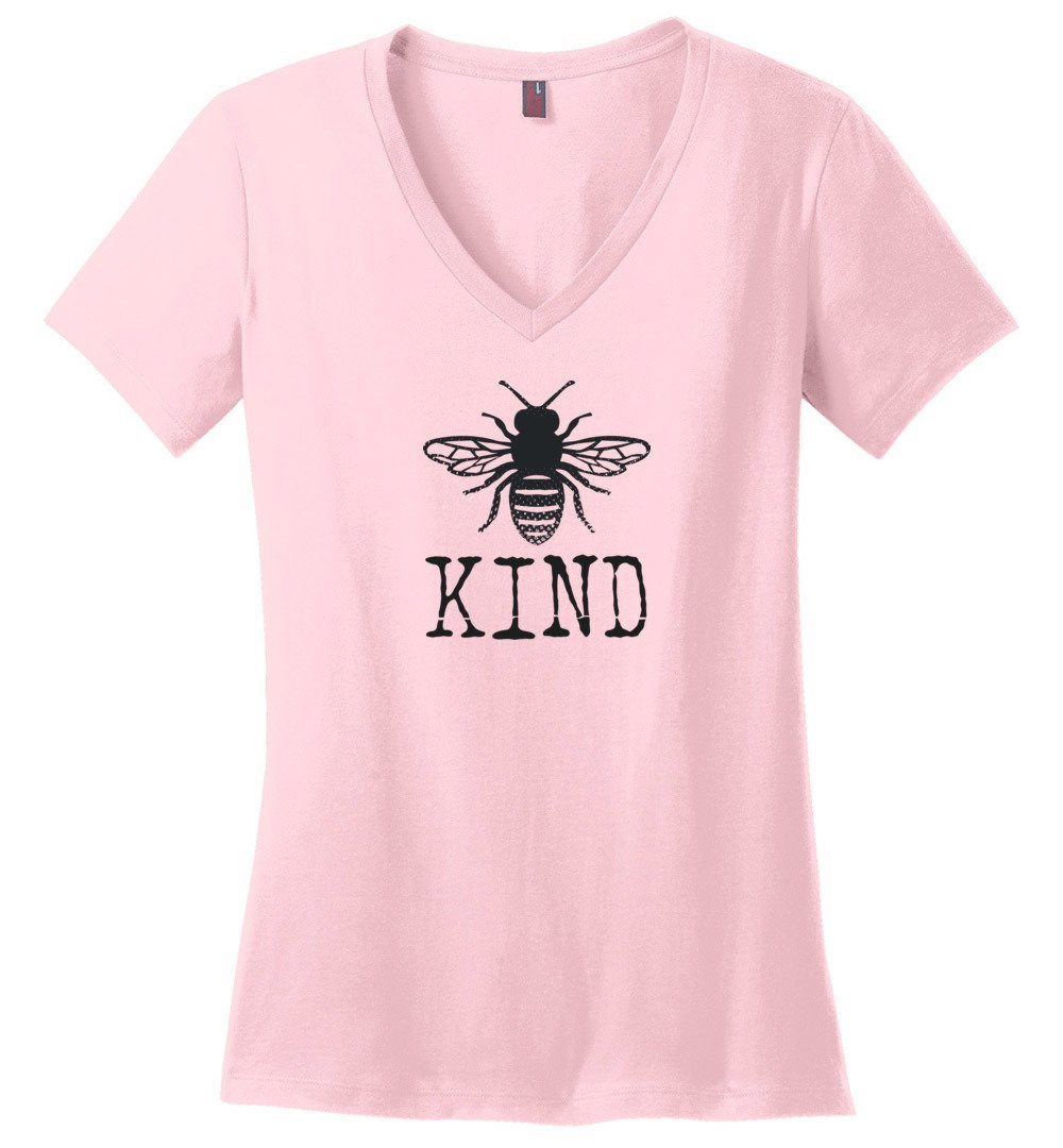 Funny Bee Kind V-neck Heyjude Shoppe Light Pink S 