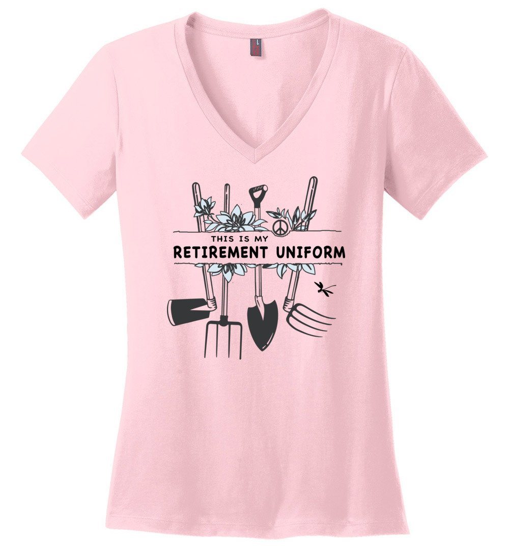 Funny Gardening T-shirts Heyjude Shoppe Ladies V-Neck Light Pink S