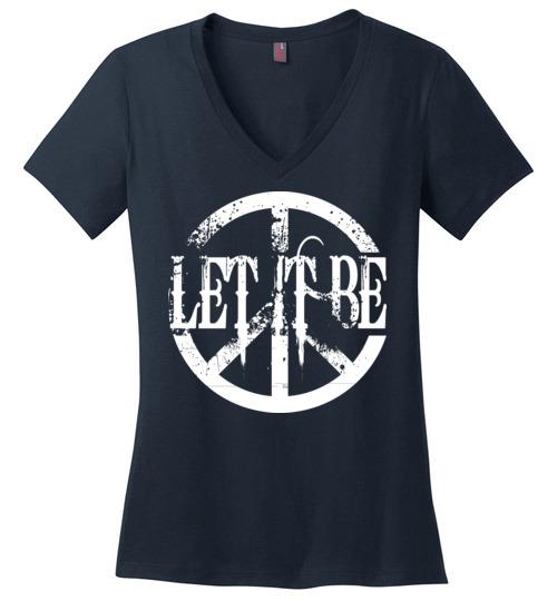 Let It Be with Peace Heyjude Shoppe Navy S 