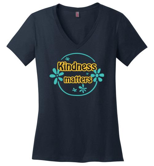 Kindness Matters Vneck Tee Heyjude Shoppe Navy S 