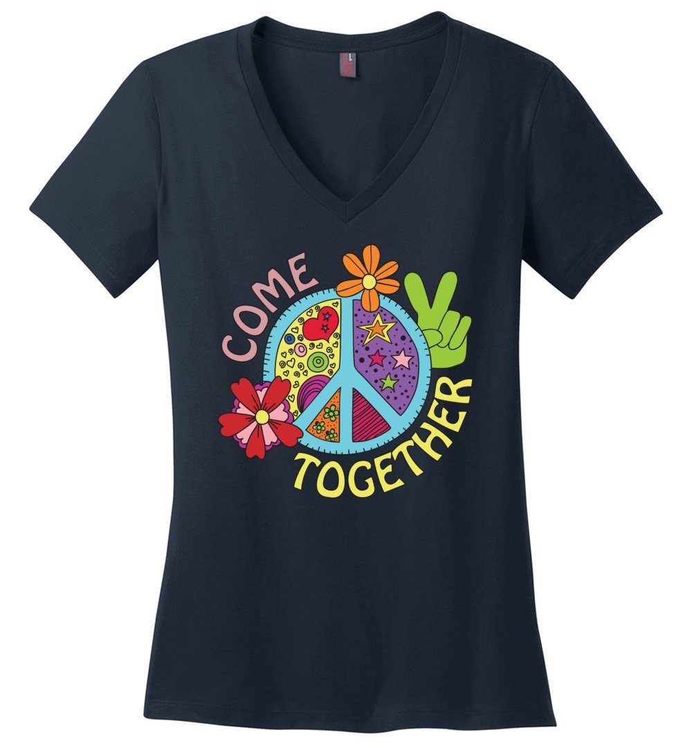 Come Together Vneck Tee Heyjude Shoppe Navy XS 