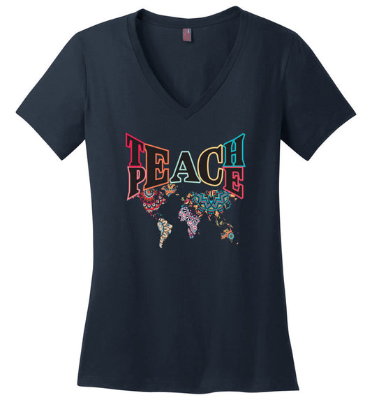 Teach Peace V-Neck