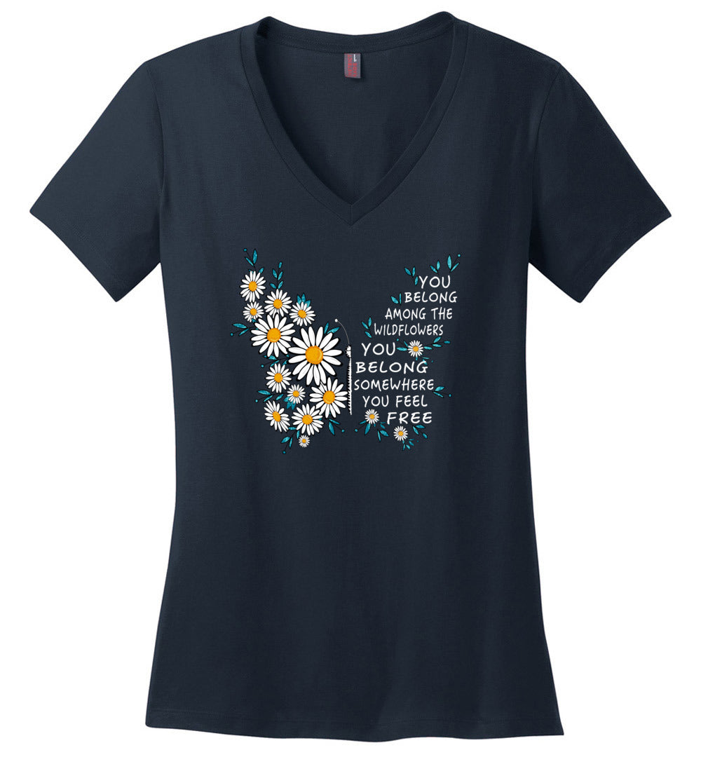 You Belong Among The Wildflowers V-neck