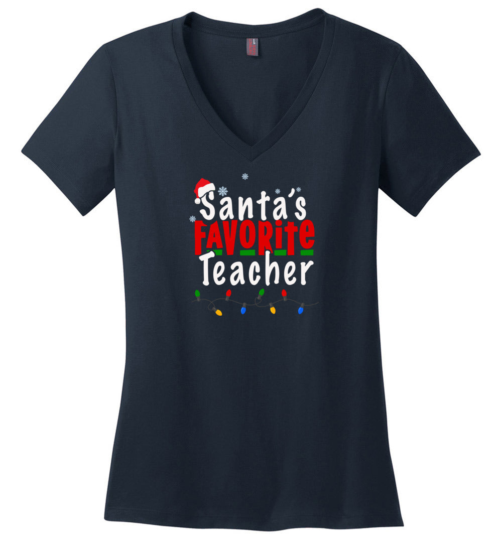 Santa's Favorite Teacher- Long Sleeve T-Shirt