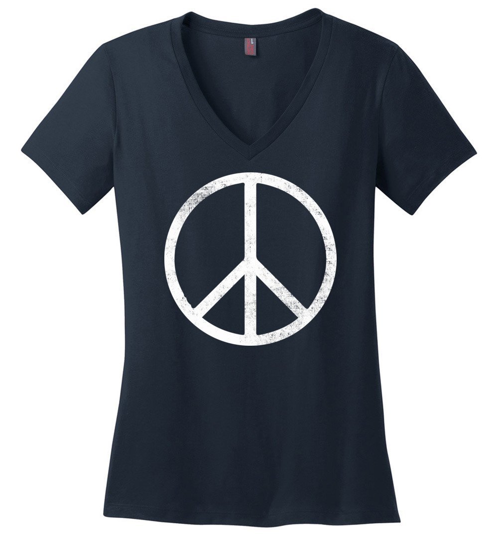 Peace On Earth Vneck Heyjude Shoppe Navy XS 