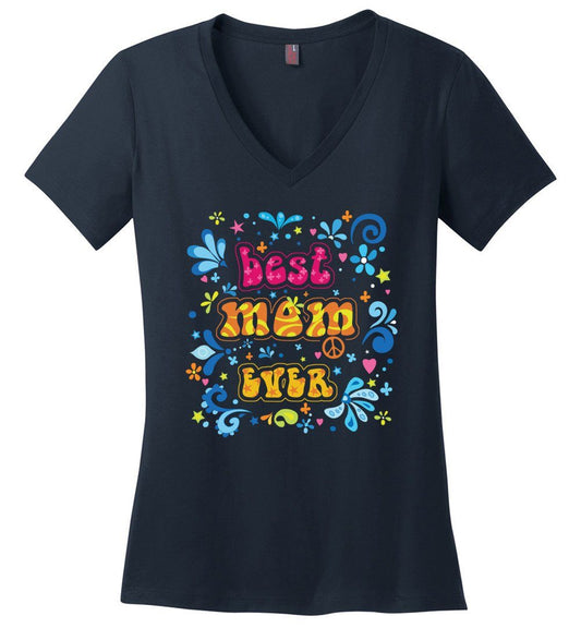 Best Mom Ever Vneck Heyjude Shoppe Navy XS 