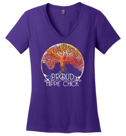 Hippie Chick VNeck Tee Heyjude Shoppe Purple S 