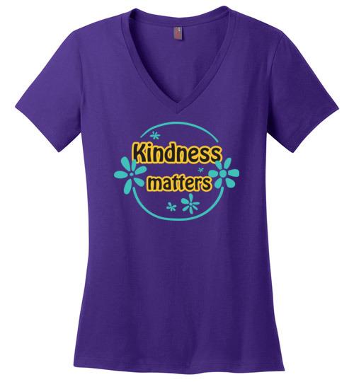 Kindness Matters Vneck Tee Heyjude Shoppe Purple S 