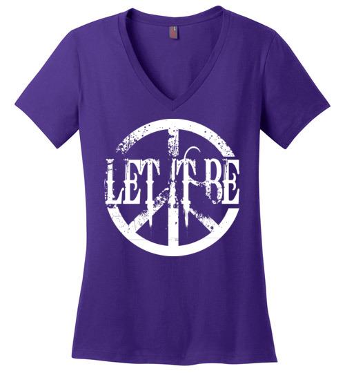 Let It Be with Peace Heyjude Shoppe Purple S 