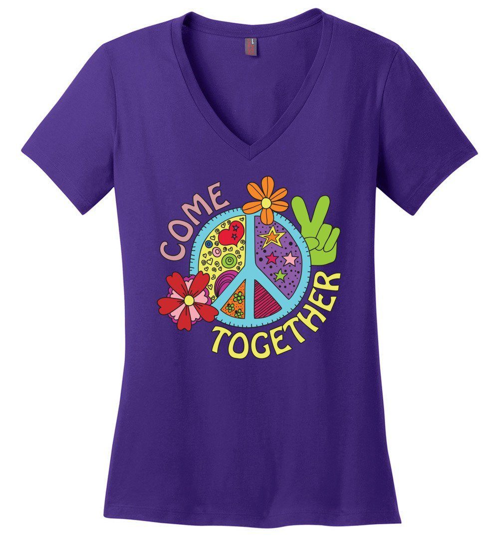 Come Together Vneck Tee Heyjude Shoppe Purple XS 