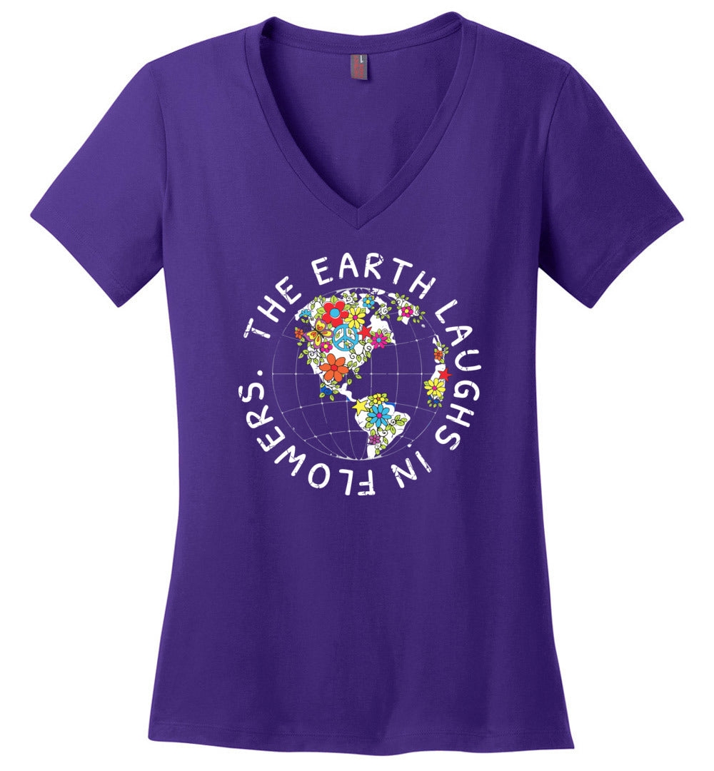 The Earth Laughs In Flowers V-neck