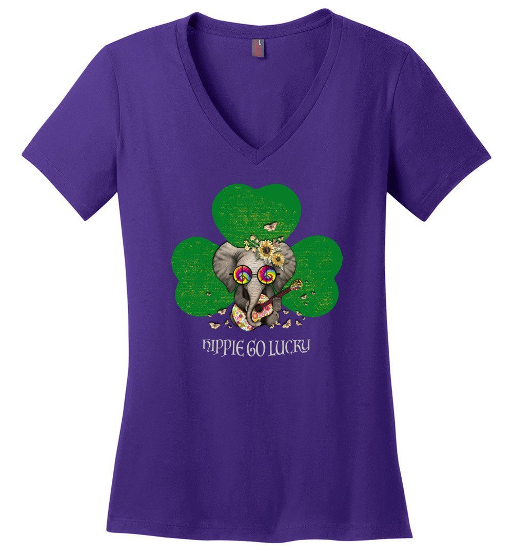 Hippie Elephant - Hippie Go Lucky Vneck Heyjude Shoppe Purple XS 