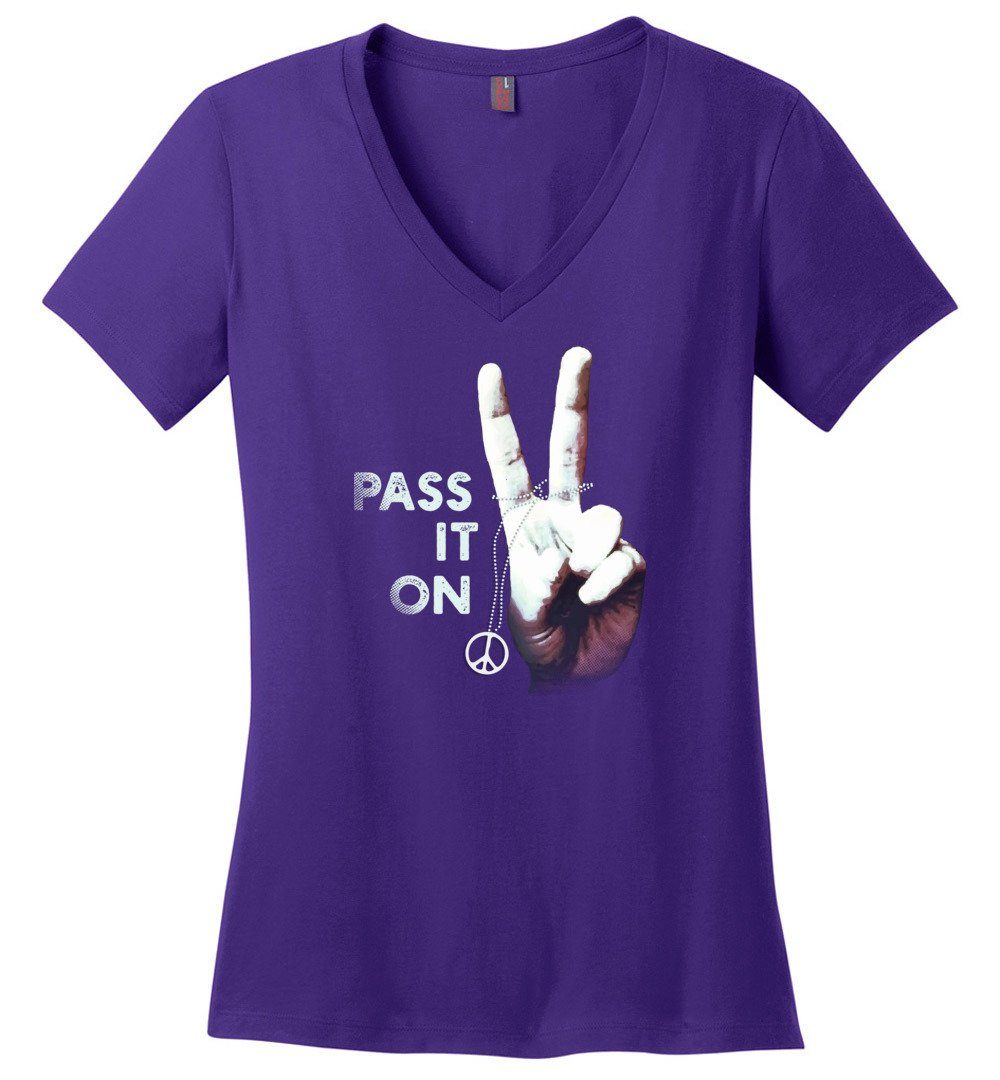 Pass It On Vneck Heyjude Shoppe Purple XS 