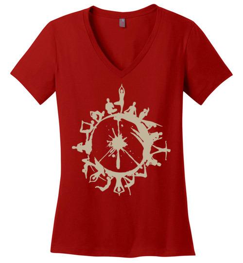 Yoga With Peace Vneck Tee Heyjude Shoppe Red S 