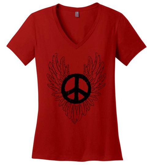 Peace Sign Wings Heyjude Shoppe Red S 