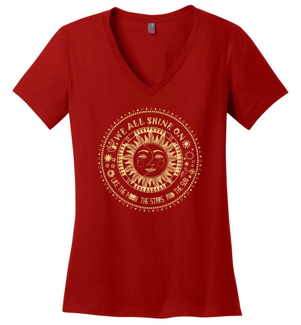 We All Shine On - VNeck Tee Heyjude Shoppe Red XS 