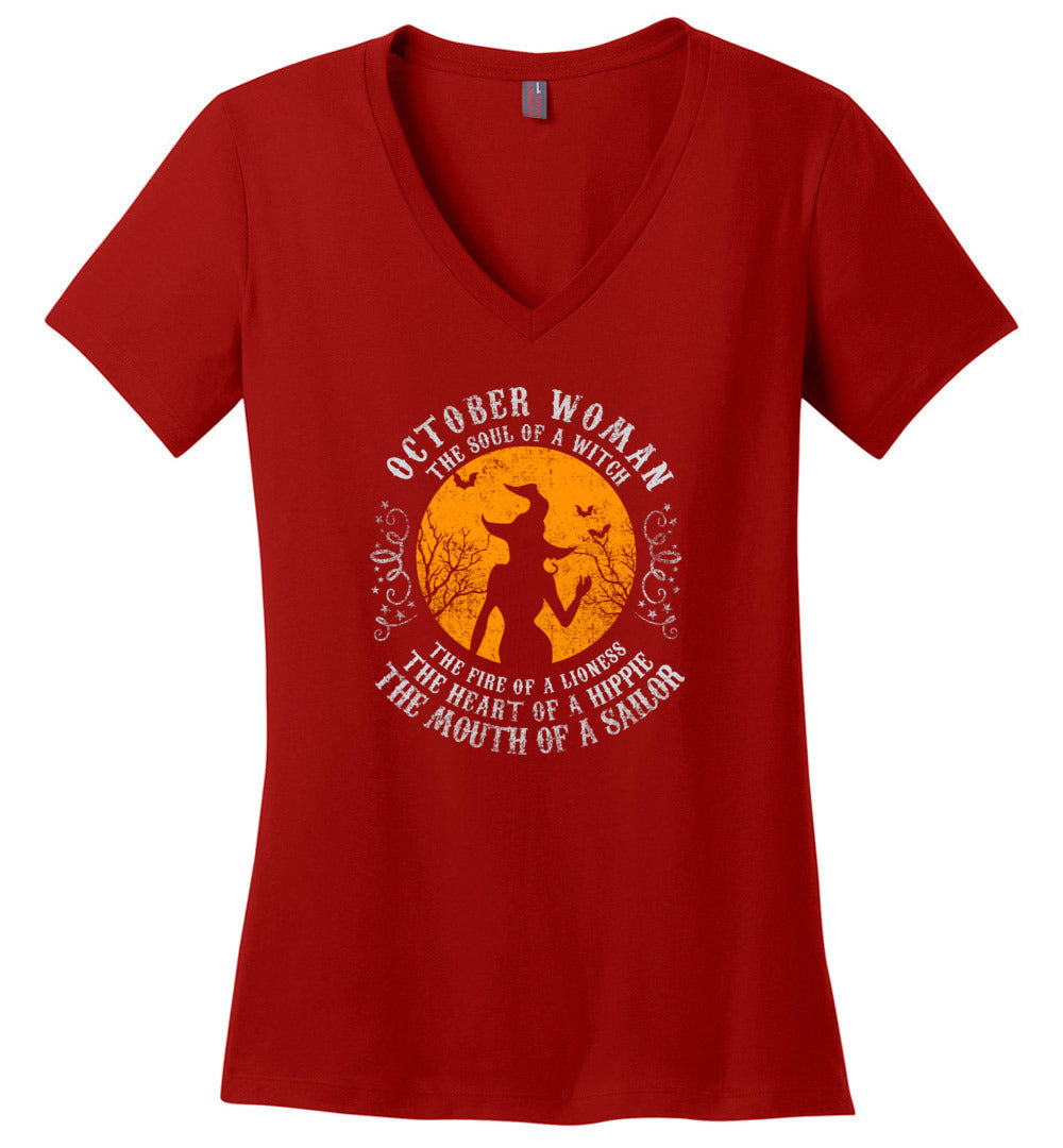 October woman V-neck