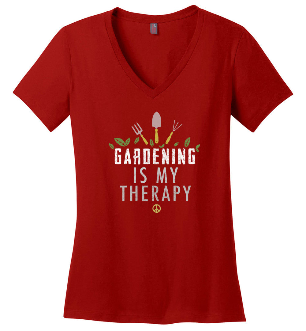 Gardening Is My Therapy V-Neck