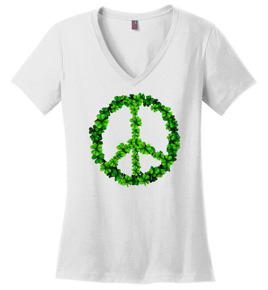 Happy Go Lucky T-shirts Heyjude Shoppe Ladies V-Neck White XS