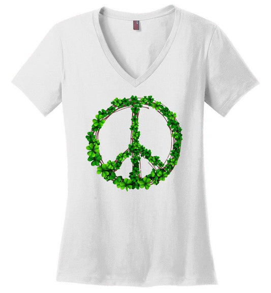 Happy Go Lucky T-shirts Heyjude Shoppe Ladies V-Neck White XS