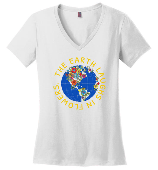 The Earth Laughs In Flowers V-Neck