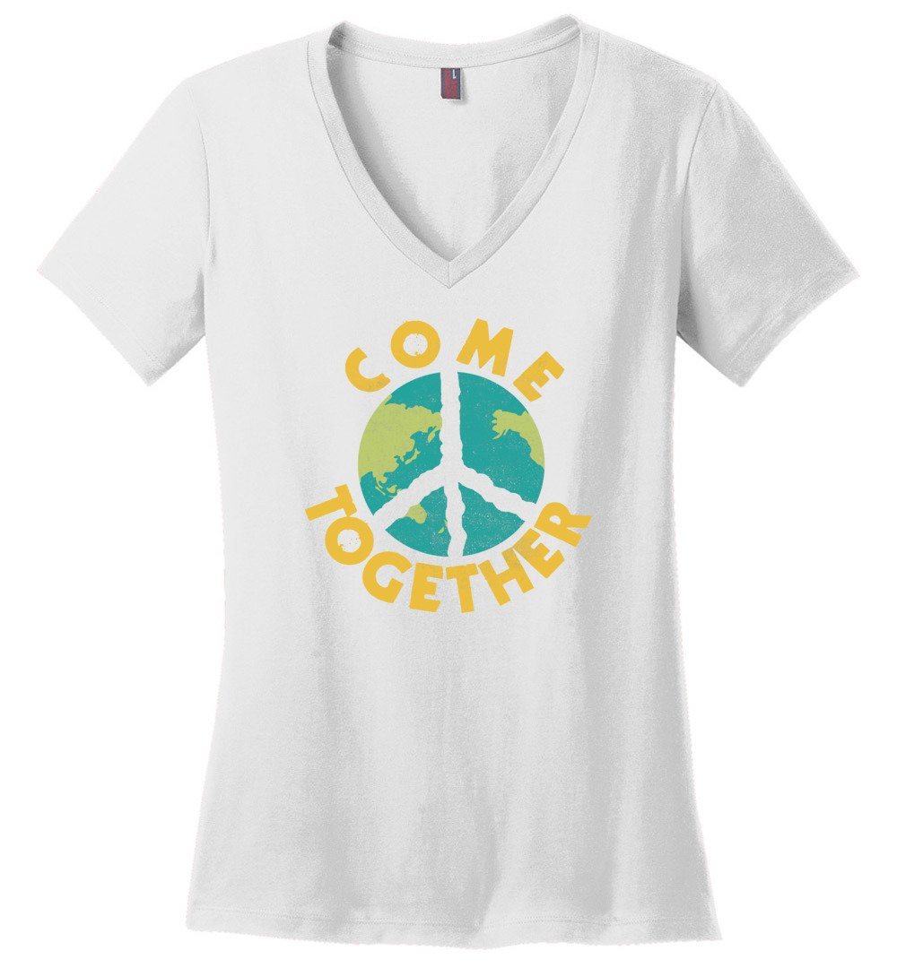 Come Together T-shirts Heyjude Shoppe Ladies V-Neck White XS