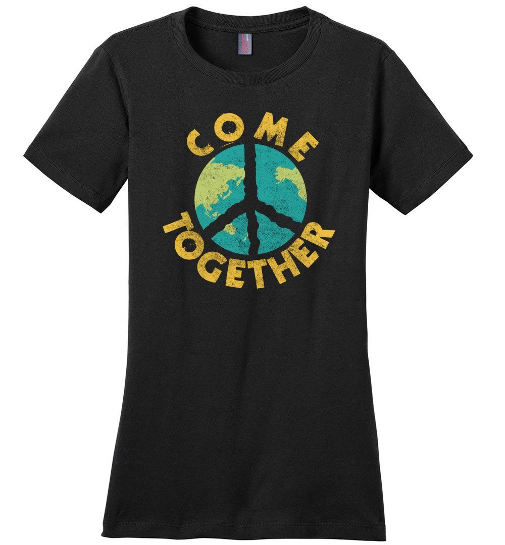 Come Together T-shirts Heyjude Shoppe Ladies Crew Tee Black XS