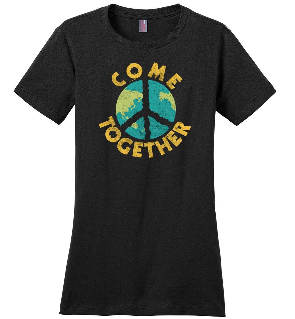 Come Together T-shirts Heyjude Shoppe Ladies Crew Tee Black XS