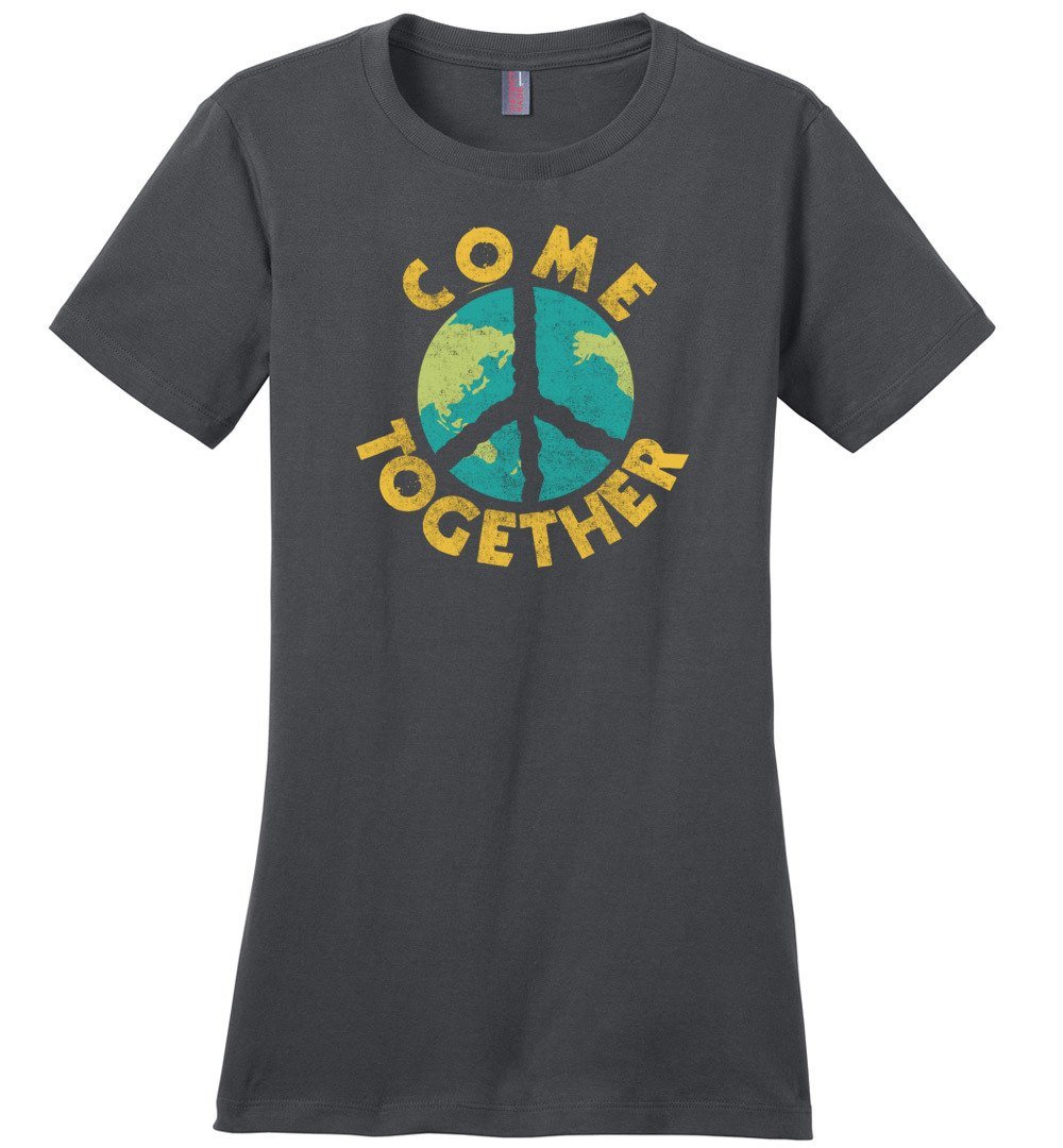 Come Together T-shirts Heyjude Shoppe Ladies Crew Tee Charcoal XS